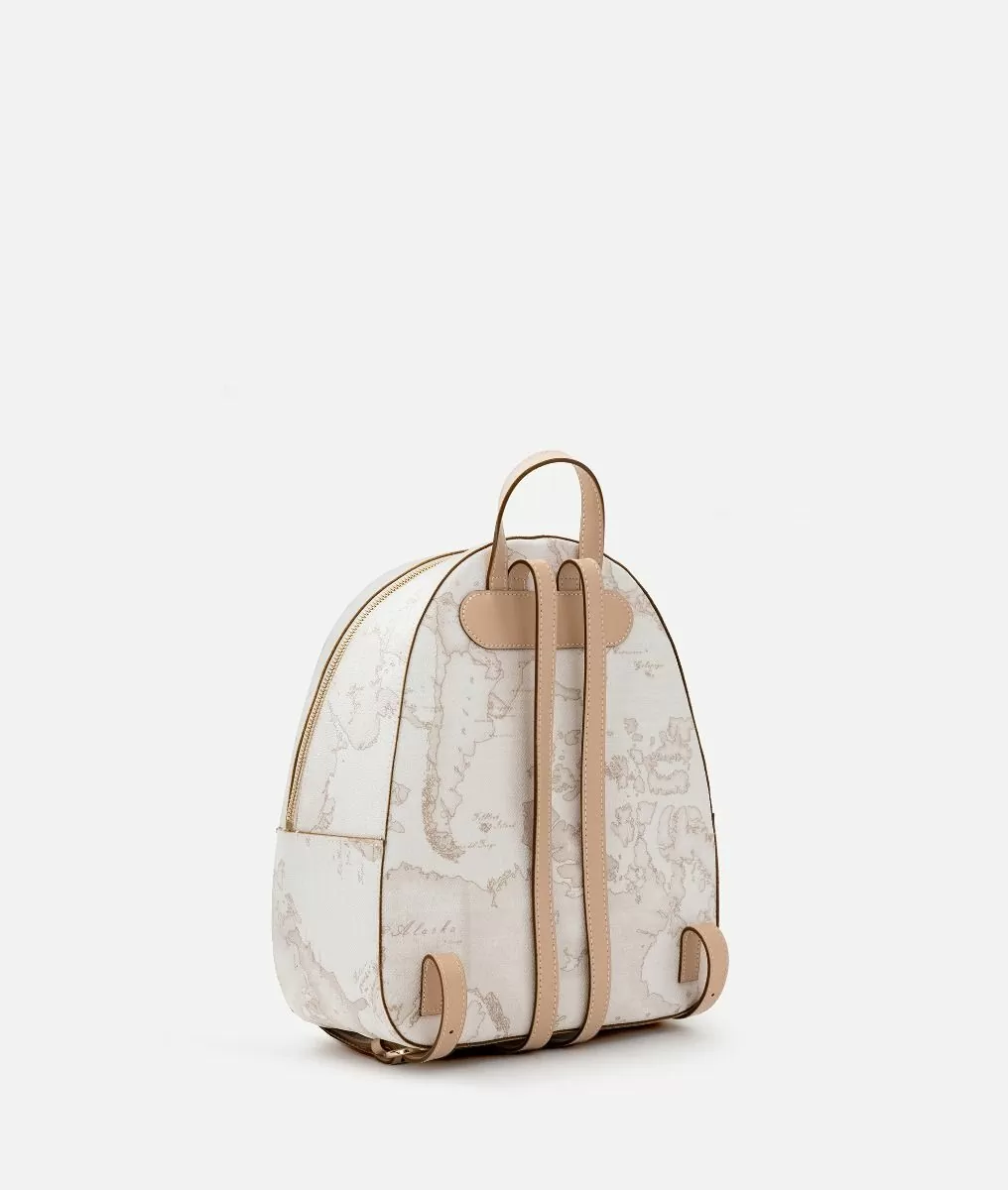 Alviero martini 1a classe Geo White zaino con inserti frontali in pelle Spedizione Gratuita