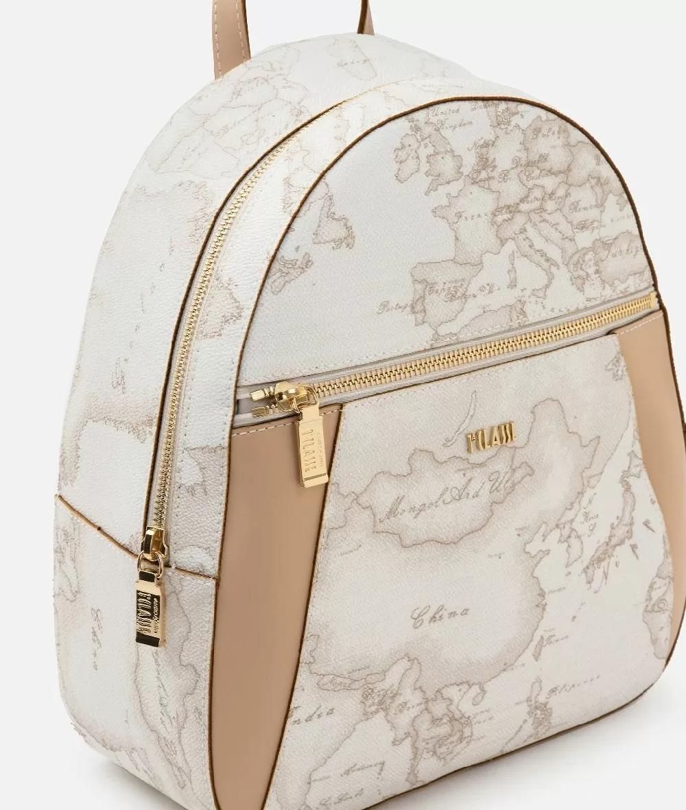 Alviero martini 1a classe Geo White zaino con inserti frontali in pelle Spedizione Gratuita