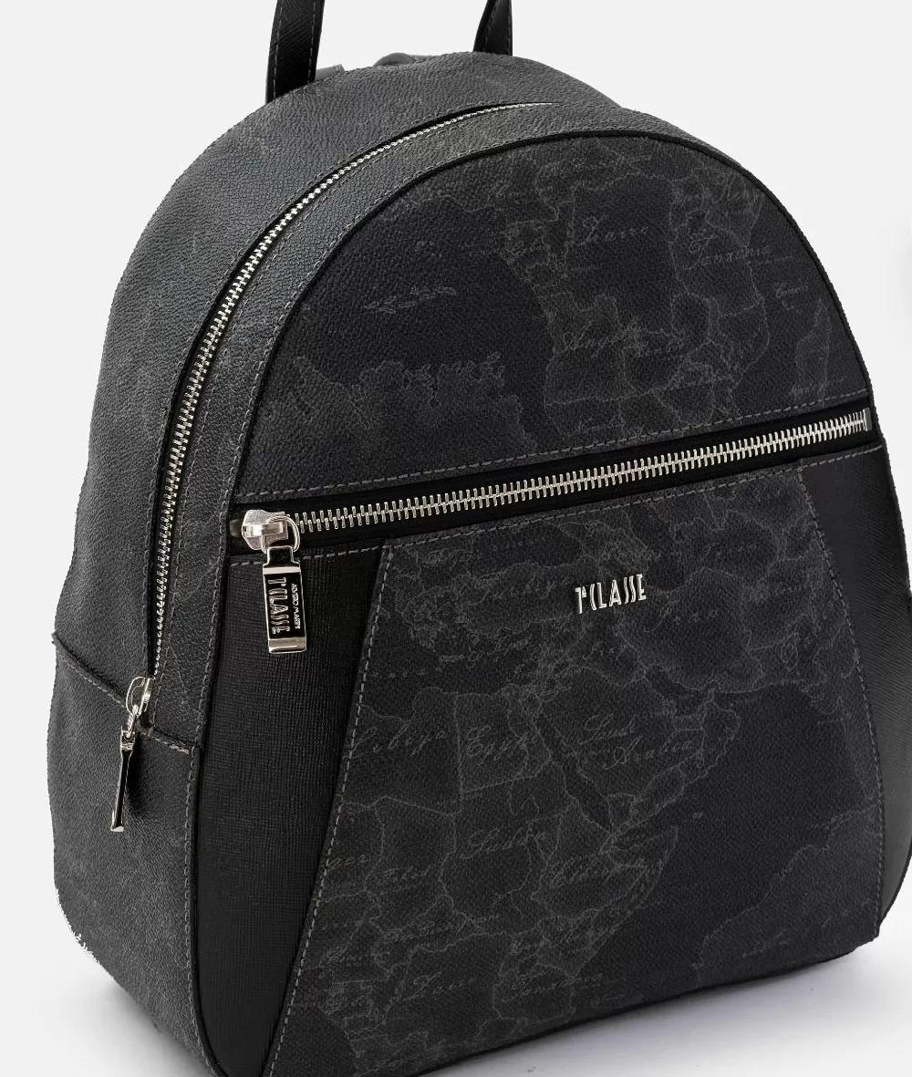 Alviero martini 1a classe Geo Black zaino con inserti frontali in pelle Soddisfazione Garantita