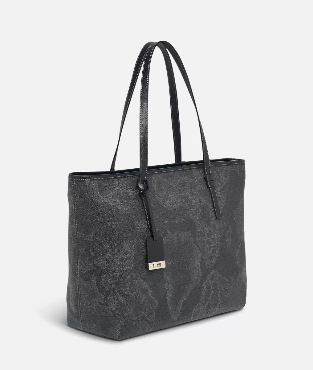Alviero martini 1a classe Geo Black Borsa shopping grande Geo Dark In Saldo